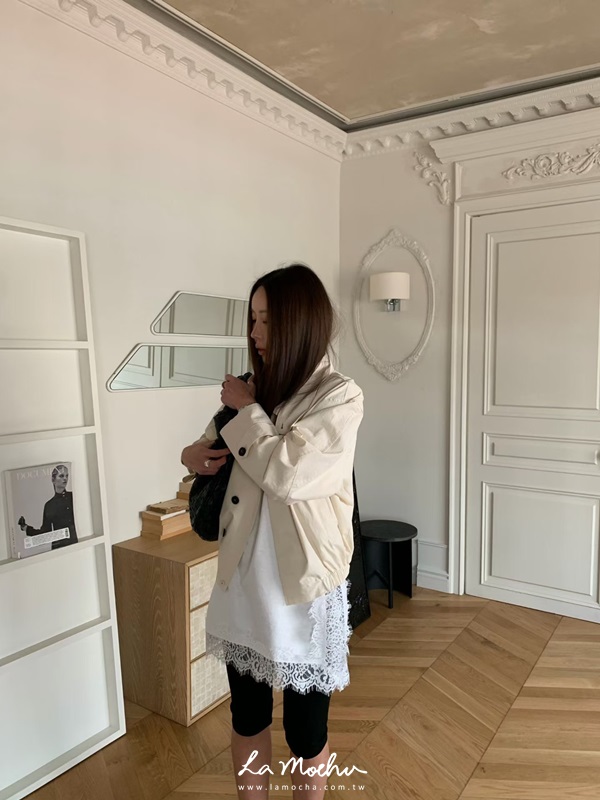 雙扣立領風衣外套